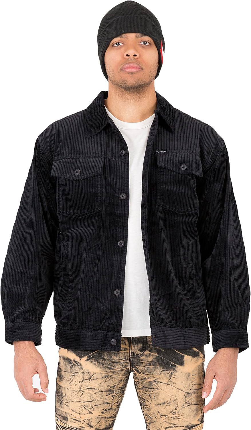 black corduroy trucker jacket