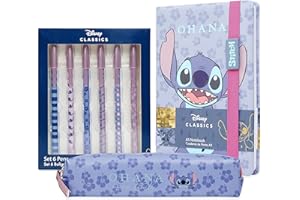 Disney Stitch Stationery Supplies Set Notebook Pencil Case & Ballpoint Pens or Notepad Coloring Pencils & Accessories for Home or Office