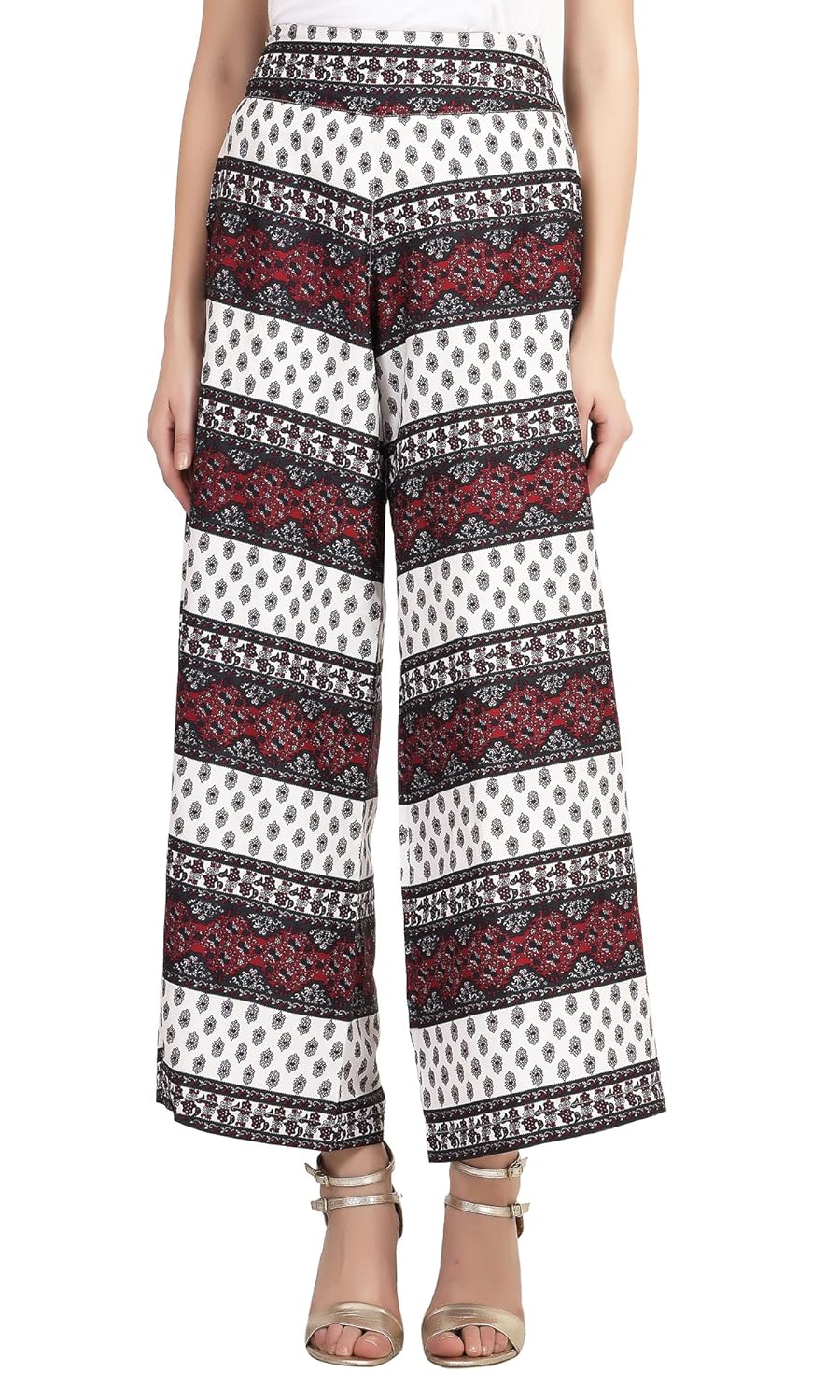 multicoloured printed palazzo