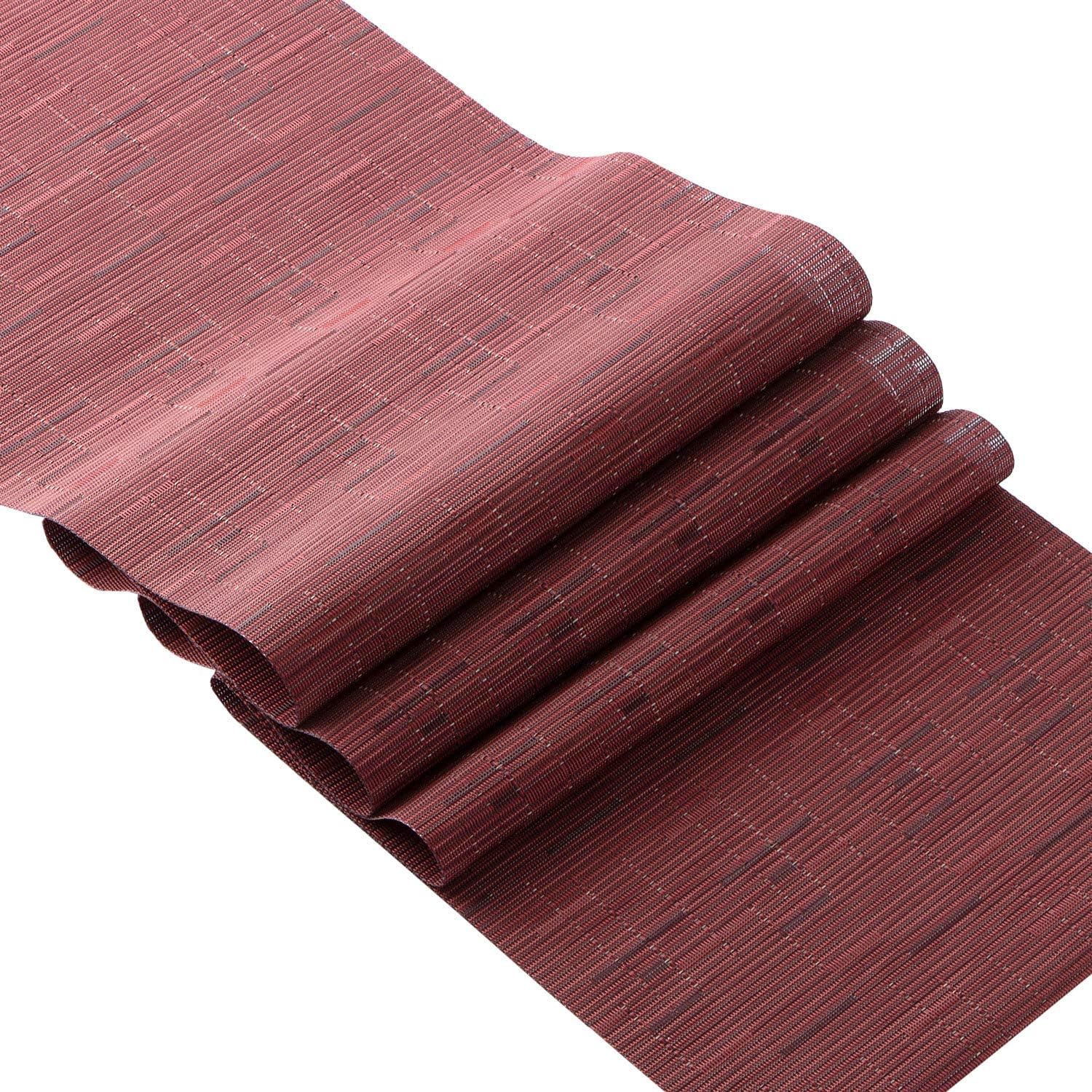 OSVINO Table Runner Woven Vinyl Rectangular Table Runners 180x30CM Non-slip Stain-resistant Washable Table Runners for Wedding Party Banquet Dining Home Table Decoration, Red, 1xTable Runner
