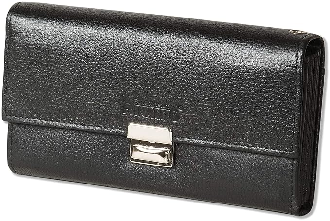 Rinaldo® Preiswerte Kellnerbörse mit 3fach Leiterschloss und verstärktem Boden im großem Hartgeldfach aus glattem Rindsleder 