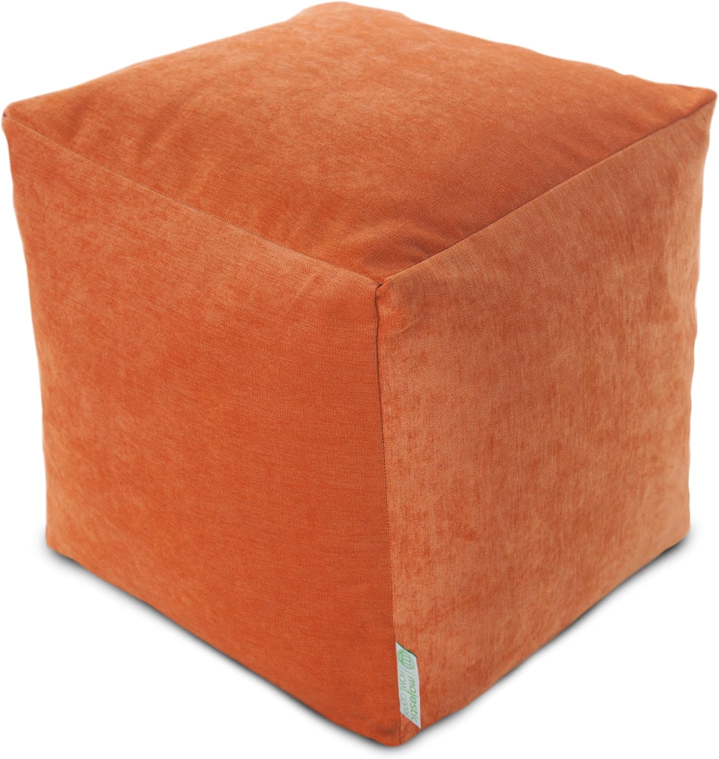 Amazon Com Majestic Home Goods Orange Villa Indoor Bean Bag Ottoman Pouf Cube 17 L X 17 W X 17 H Furniture Decor