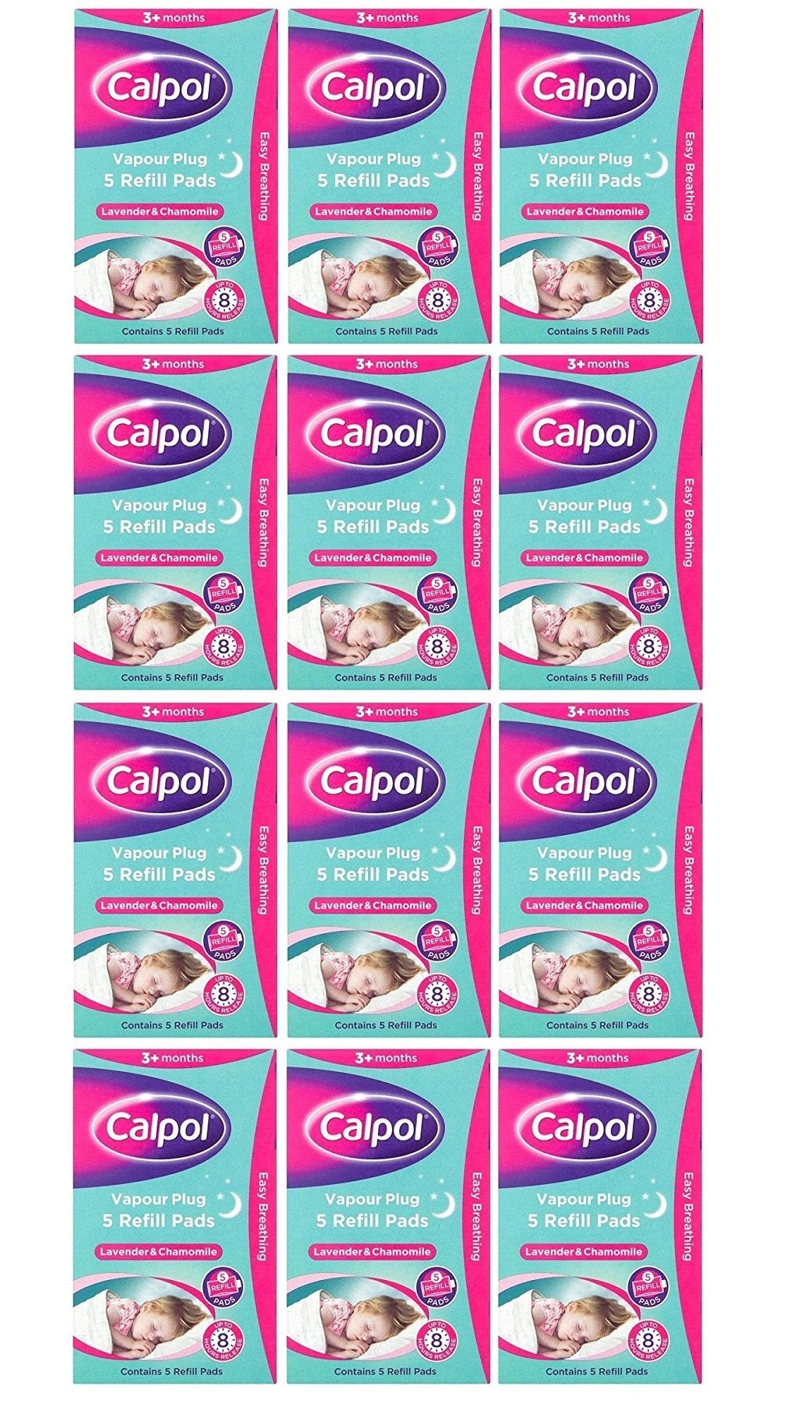TWELVE PACKS of Calpol Vapour Plug In Refills 5 Refills