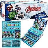 Marvel Art Case for Kids with Colored Pencils Markers Crayons Watercolors Drawing Supplies Travel Art Kit Gifts for Kids (Multicolor Avengers)