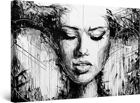 Amazon Com Startonight Canvas Wall Art Black And White Abstract