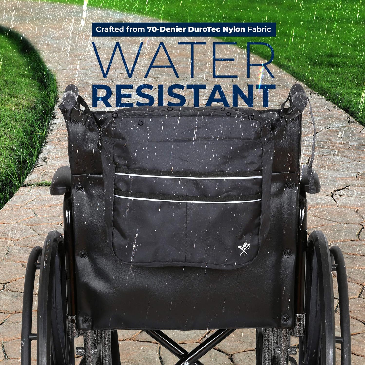 Pembrook Wheelchair Mobility Tote Bag - Travel Accessories Storage Side or Back Bag - Fits Most Walker, Scooter, Seat/Chair, Rollator or Electric Wheelchairs - for Seniors, Elderly & Medical Nurses: Health & Personal Care