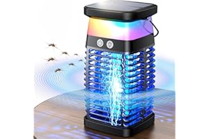 WULYNO Bug Zapper Outdoor, 4200V Highly Effective Mosquito Zapper, Portable & Rechargeable Solar Bug Zapper with Night Light, Electric Cordless Fly Zapper, IP68 Waterproof Insect Zapper for Patio Porch