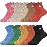 Eurzom 10 Pairs Socks Womens Crew Elastic Ankle Length Cotton Socks Aesthetic Cute Lightweight Low Cut Gifts for Women
