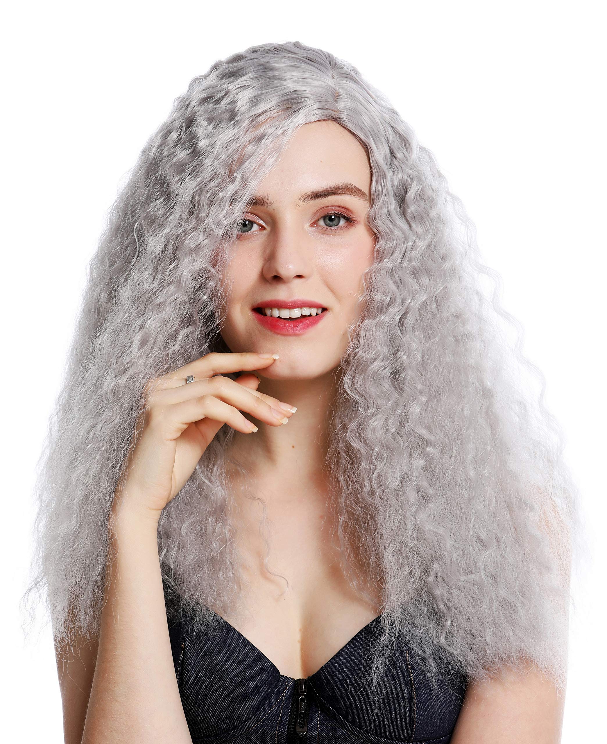 WIG ME UP - YZF-7304-T0906 women's quality wig very long voluminous frizzy curls middle parting grey light grey