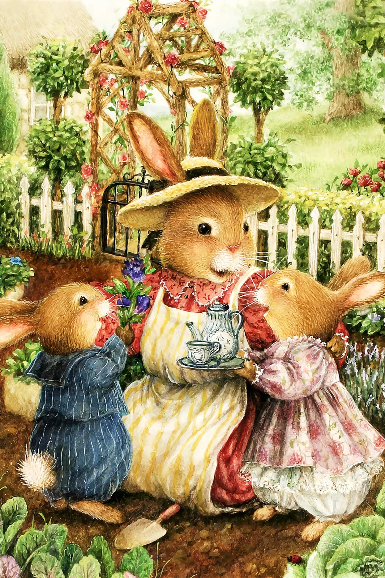 AYSUNJIE Adult Puzzle 1000 Pieces Classic Jigsaw Piece Wooden Puzzles Children'S-Mother Bunny Family-Child Gift Home Decor Modern Festival Diy Gift Intellectual Game 75X50Cm