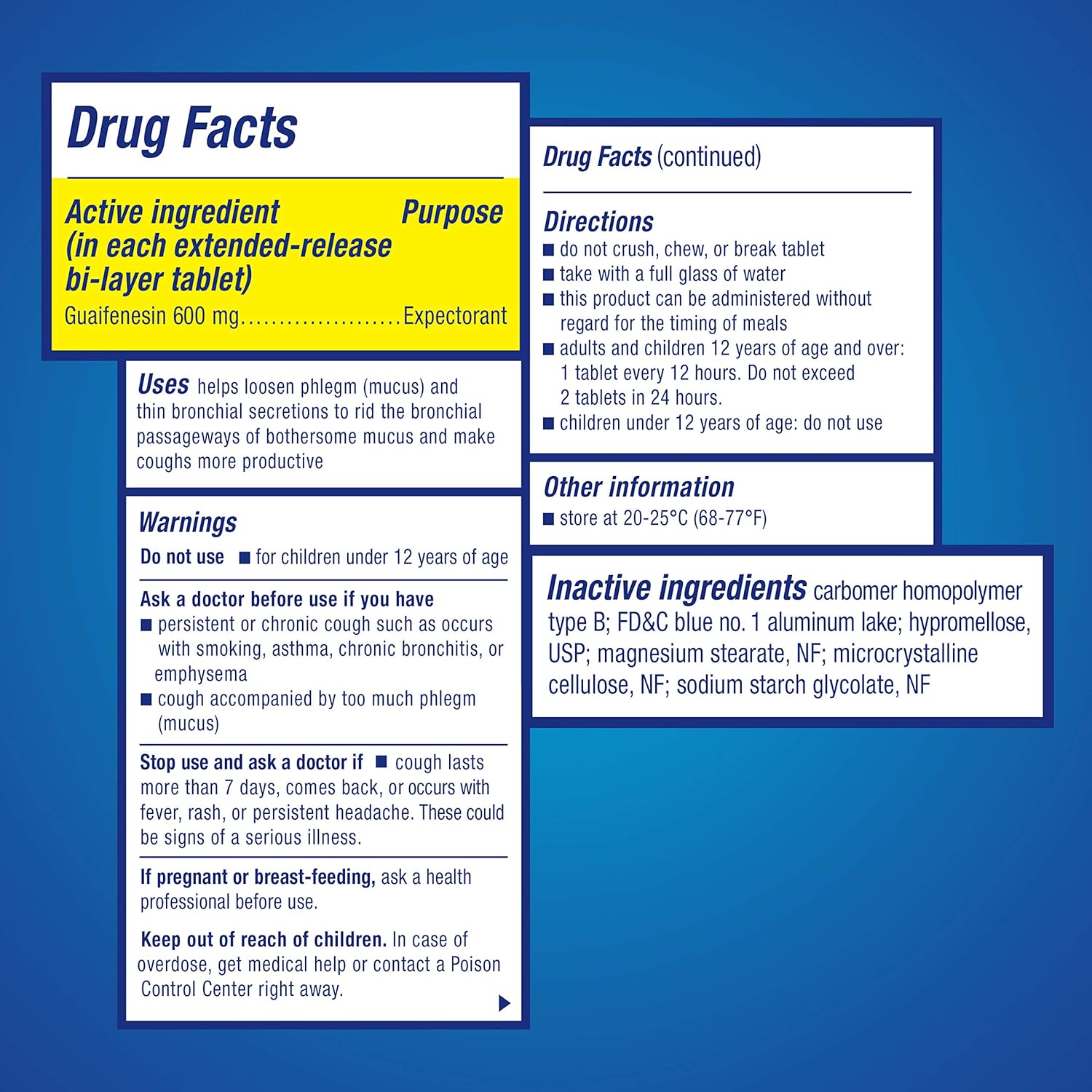 Chest Congestion, Mucinex 12 Hour Extended Release Tablets, 100ct, 600 mg Guaifenesin Relieves Chest Congestion Caused by Excess Mucus, #1 Doctor Recommended OTC expectorant: Health & Personal Care