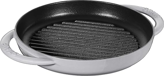 Staub rund 22 cm grau Grillpfanne, Gusseisen