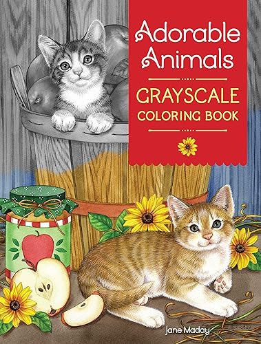 Download Adorable Animals Grayscale Coloring Book PDF