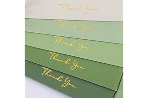 Crisky Shade of Sage Green Thank You Cards (50 Pack) with Craft Envelopes & Stickers Printable Greeting Cards Bulk for Birthday, Baby Shower,Bridal Shower, Wedding, Graduation.