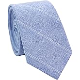 BELLUNO 2.5 inch Skinny Ties for Men, Solid Cotton Linen Neckties