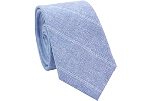 BELLUNO 2.5 inch Skinny Ties for Men, Solid Cotton Linen Neckties