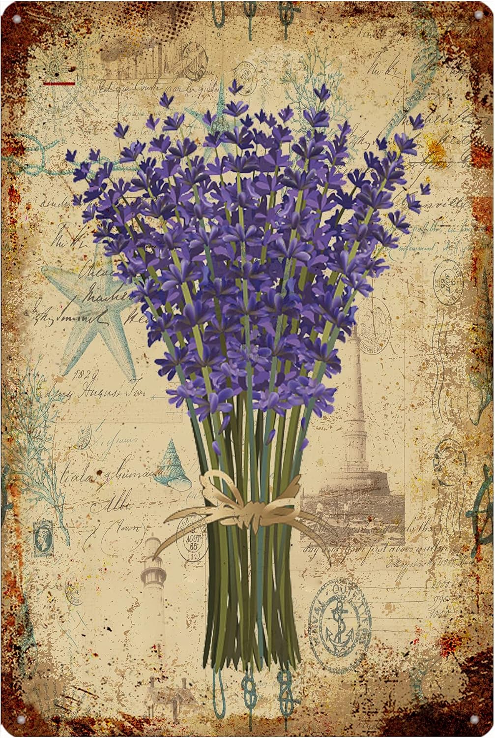 Plaques & Wall Art - Herb Garden Signs Decorative Flowers Metal Signs Lavender Plaque Metal Vintage Pub Wall Home Art Kitchen Garden Farmhouse Decor