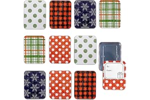 WDS Premium Gift Card Holders Tins for Christmas - 10 Rustic Metal Tin Boxes Holders with Lids for Gift Cards & Money - Box Perfect for Birthday Valentine's Easter - Custom Boxed for Easy Gift Giving