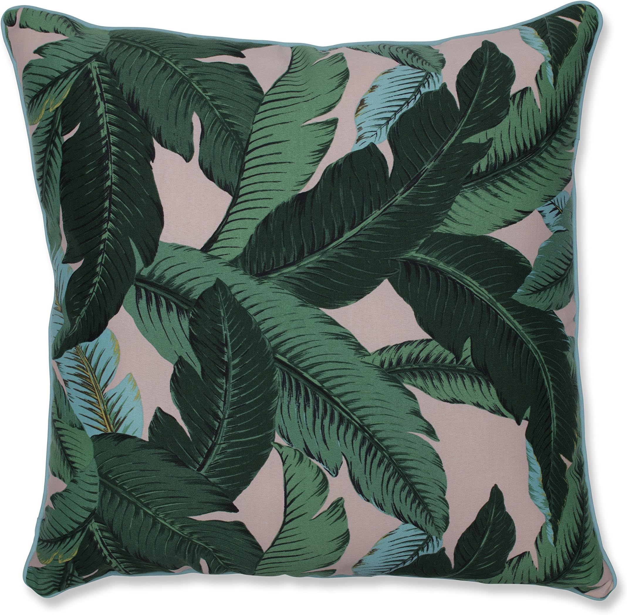 Pillow Perfect 620374 Outdoor/Indoor Swaying Palms Capri Floor Pillow, 25 inch X 25 inch, Green/Blue