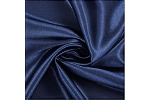 MDS-MEGADECORSUPPLY MDS Pack of 5 Charmeuse Bridal Solid Satin Fabric by The Yard for Wedding Dress Fashion DIY Crafts Costumes Decorations Apparel Crafts Drapery Silky & Shiny Satin 44" Wide Roll-Navy Blue