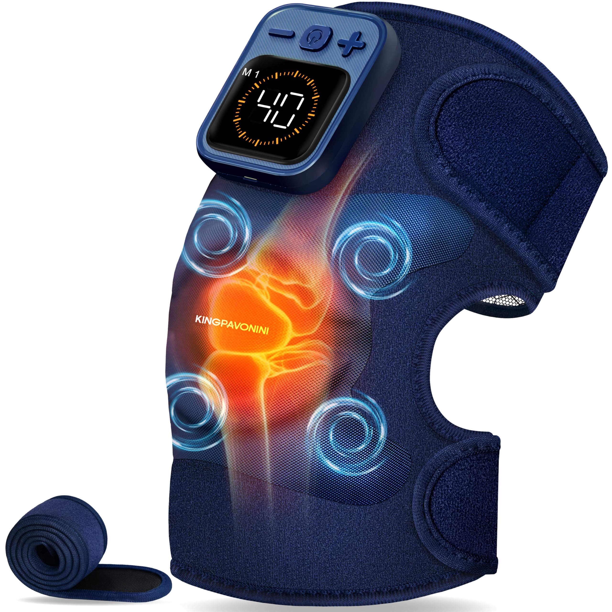 Photo 1 of KingPavonini Wireless Knee Massager for Pain Relief, Newly 4 Motors, Heated Knee Brace Massager with Heat and Vibration, Knee Heating Pad for Knee Pain, Shoulder, Elbow (1Pack)