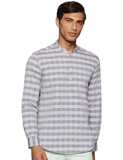 Men's cotton Indo Western Kurta (ICMSF09SC14L01-46_ Grey_ Large)