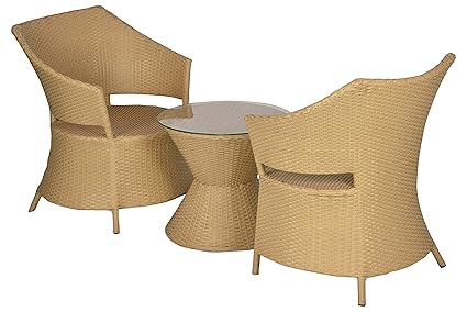 FurniFuture Calabah Outdoor Patio Furniture 2+1 - (Beige)