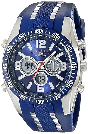 US Polo Association Analogue Digital Blue and Silver Dial Mens Sports Watch (US9284)