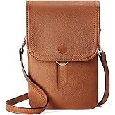 Kiss Sea Small Crossbody Bags for Women PU Leather Cell Phone Bag Multi-Compartment Wallet Purse for Essentials Black