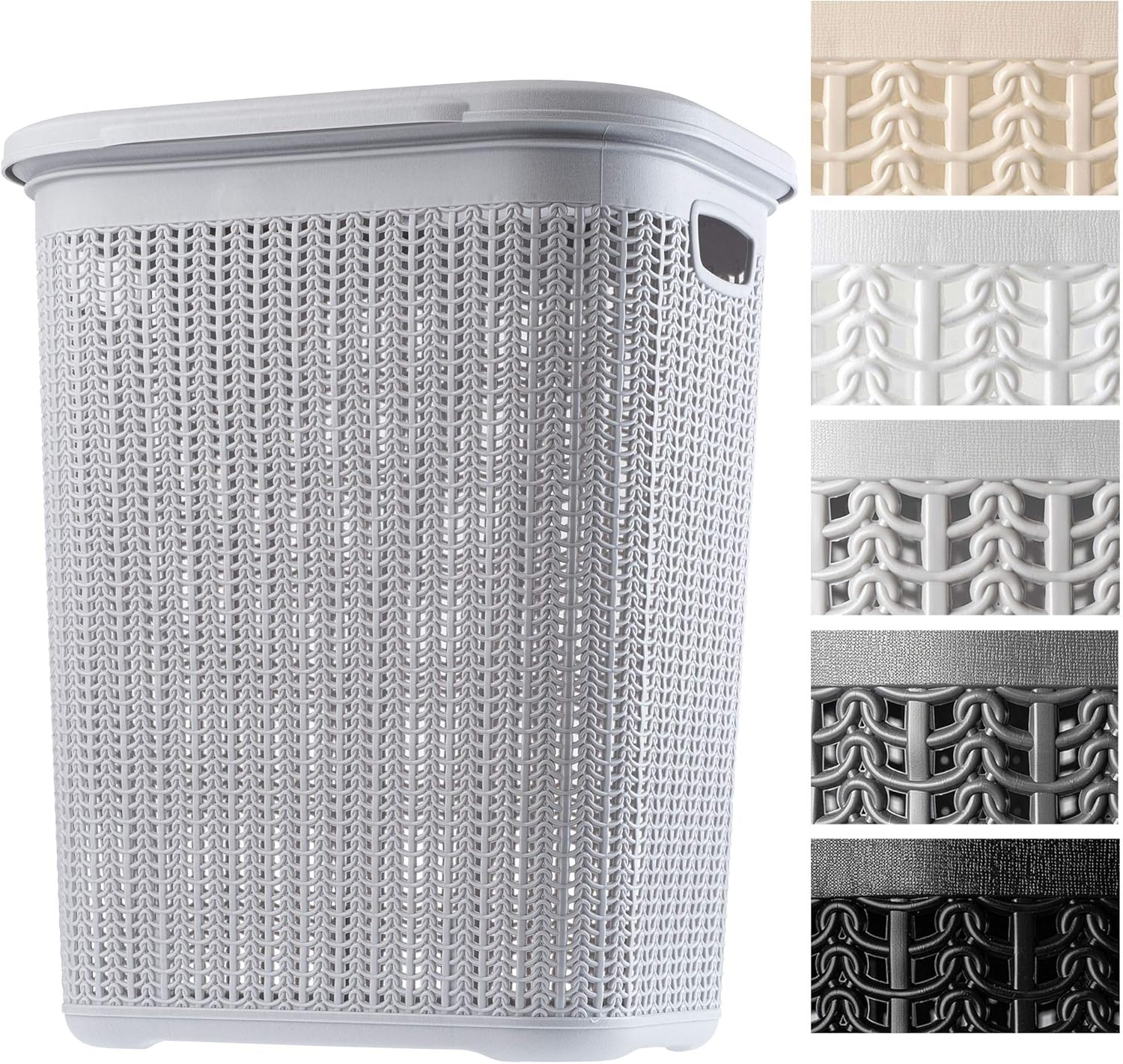 KADAX Wäschekorb, 50L, multifunktionale Wäschetruhe mit Deckel