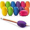 Special Supplies Egg Pen-Pencil Grips for Kids and Adults Colorful, Cushioned Holders for Handwriting, Drawing, Coloring - Ergonomic Right or Left-Handed Use - Reusable (12-Pack)
