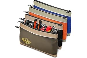 The Ryker Bag Canvas Zipper Tool Pouches Set: Small Tool Pouch Bags in 4 Colors Zippered Tool Pouch Small Tool Bag Utility Tool Pouch Organizer Waterproof Tool Pouch w/Metal Clips&Reflective Strips