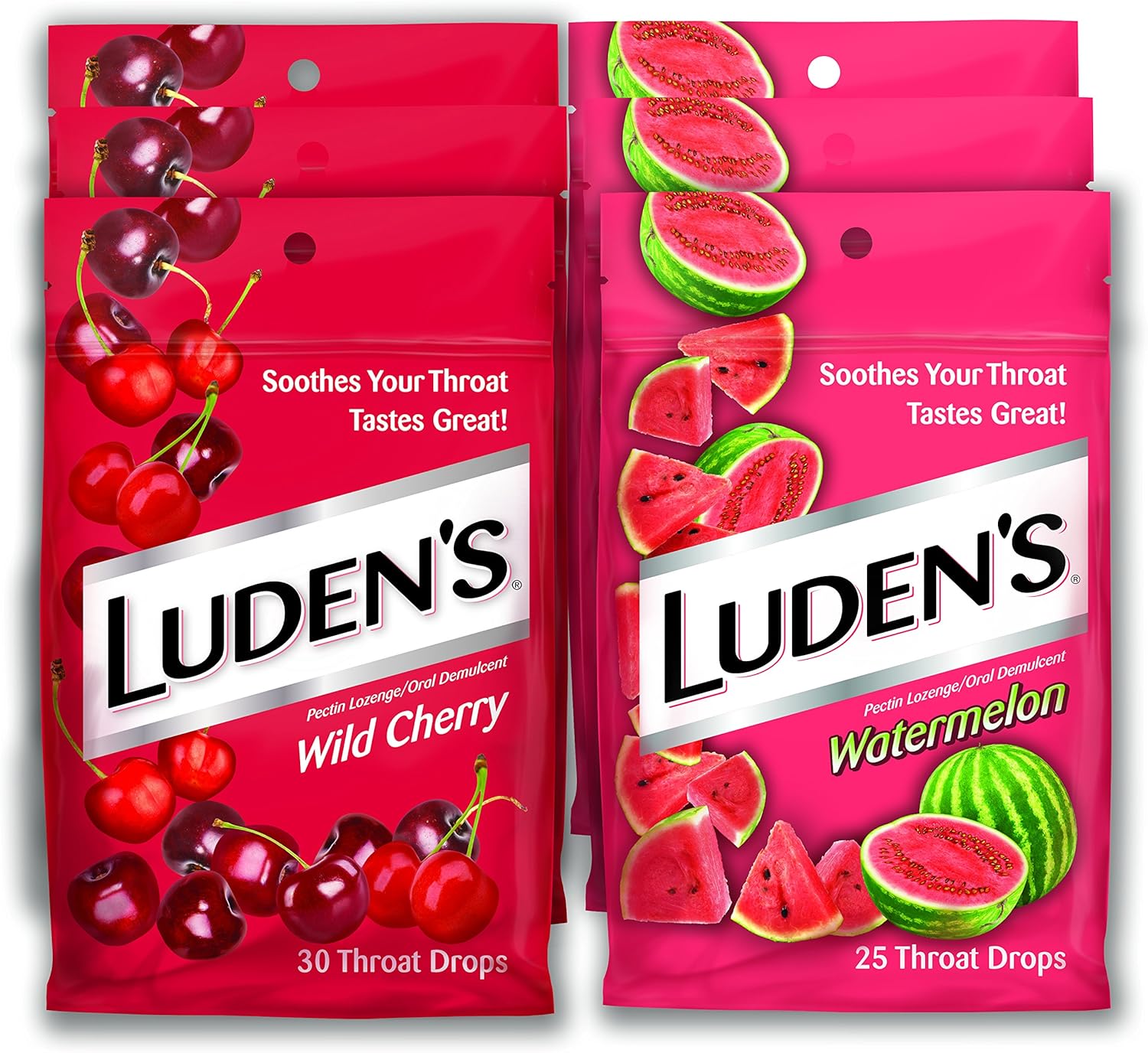 Luden's Wild Cherry & Watermelon Throat Drops 30 & 25
