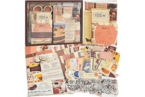 AHMAGEN 348pcs Scrapbook Kit, Scrapbooking Supplies kit with Aesthetic Scrapbook Paper, Washi Stickers, Washi Tape, A6 Notebook Art Journaling Kit for Bullet Junk Journal Planners DIY for Adults Teens Girls