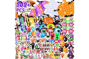 DZMEIRY 800pcs Halloween Party Favors for Kids Fidget Toys Pack Bulk Prize Box Treasure Box Goodie Bag Stuffers Carnival Prizes Classroom Rewards Fillers for Kids