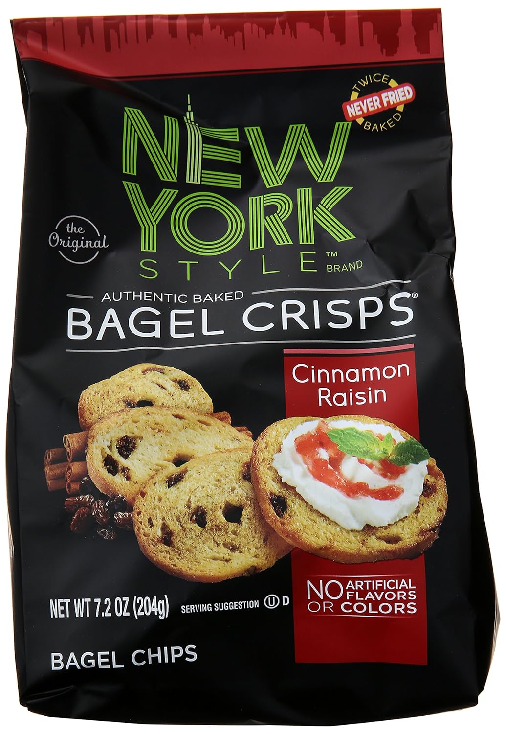 New York Style Bagel Crisps, Cinnamon Raisin, 7.2 Ounce