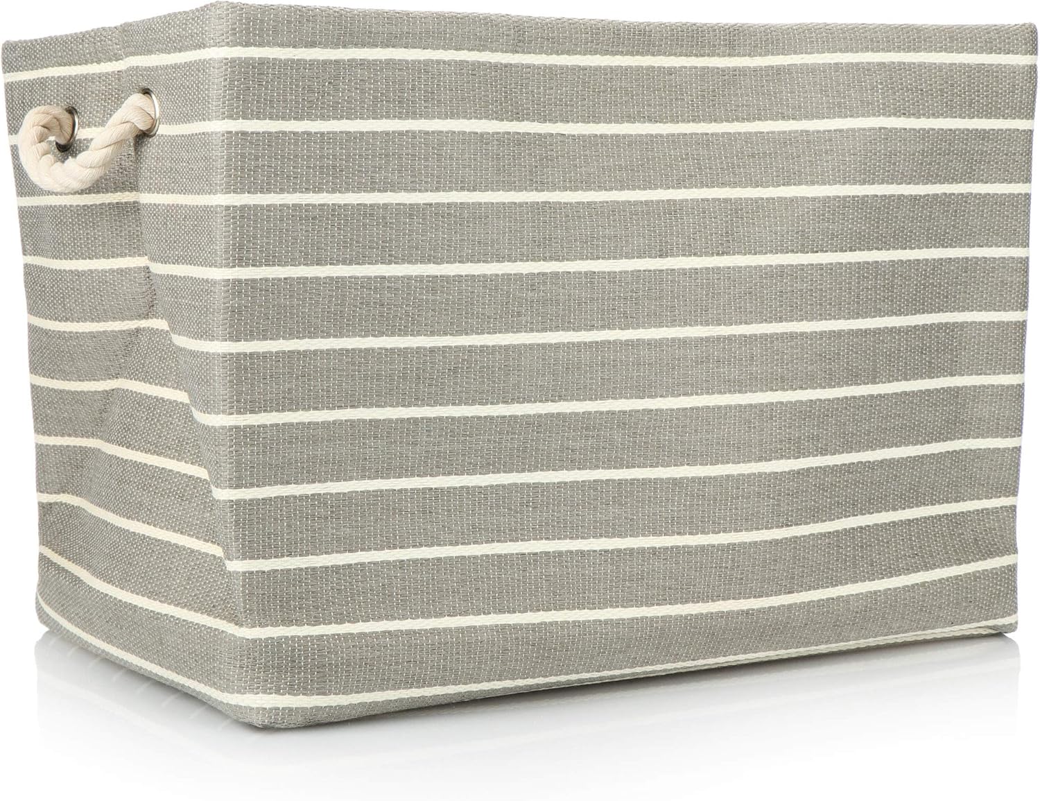 com-four® Cesta de Almacenamiento a Rayas para Mantas, Almohadas, Ropa