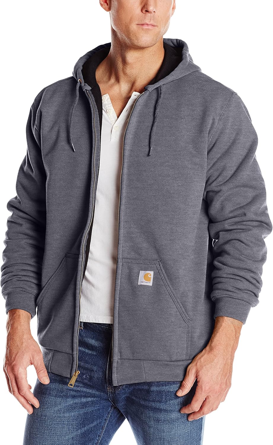 Carhartt Men's Big & Tall Rutland Thermal Lined Zip Front Sweatshirt Hoodie: Clothing
