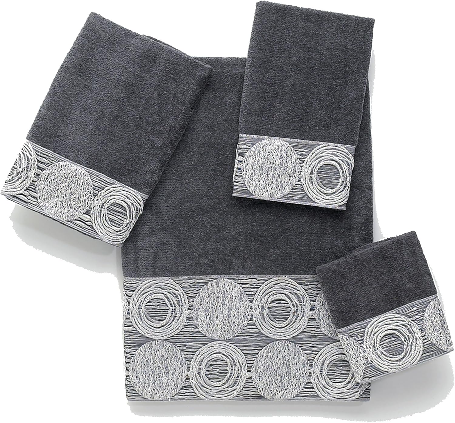 Avanti Linens Galaxy Embellished 4-Piece Decorative Towel Set Granite