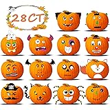 28Ct Halloween Pumpkin Decorating Crafts - Make Your Own 3D Jack-O-Lantern Face Decoration Foam Cutout Trick or Treat Party F