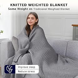 L'AGRATY Knitted Weighted Blanket - 60"x80" 15lbs