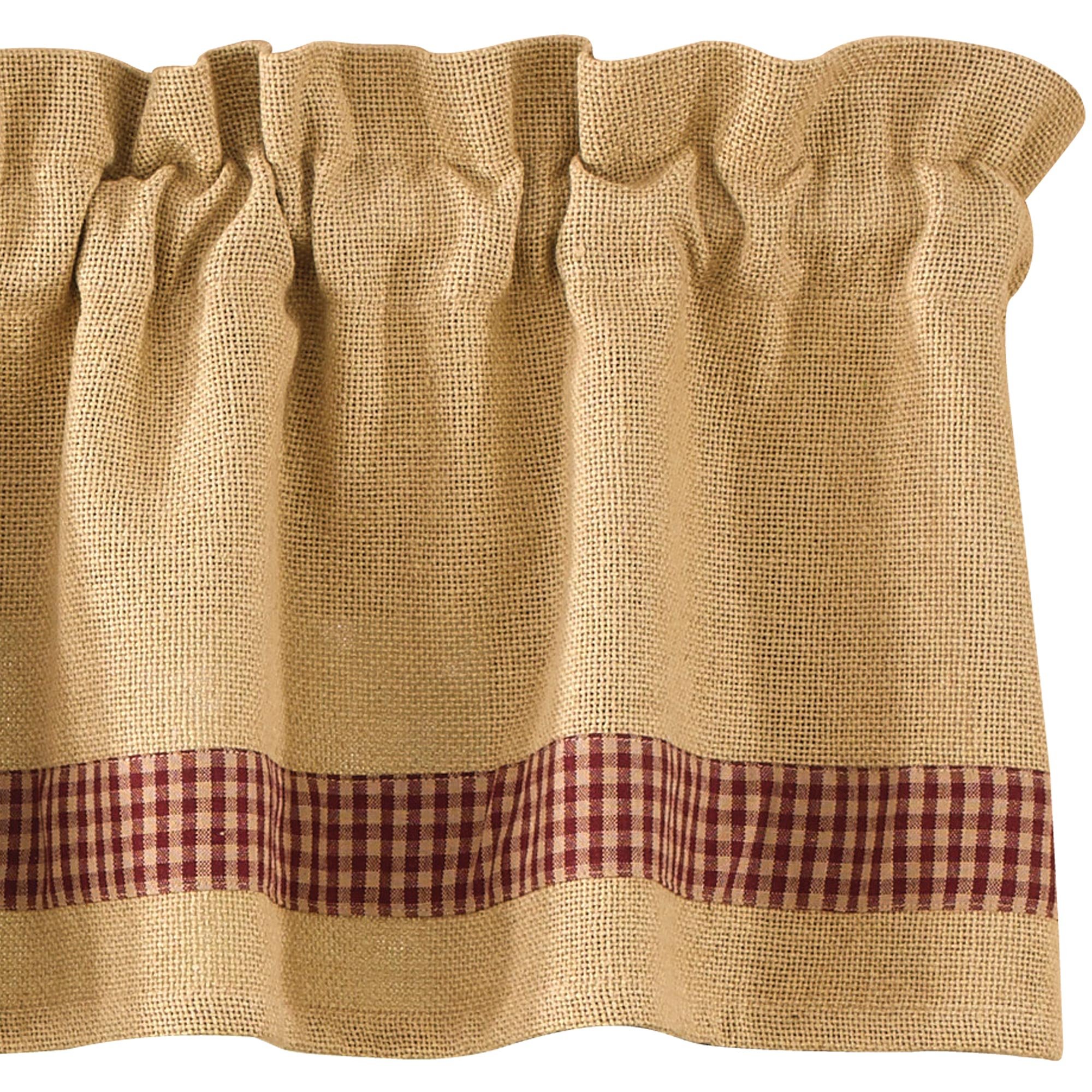 Park Designs Burlap & Check Valance, 72 x 14, Red LAVORIST