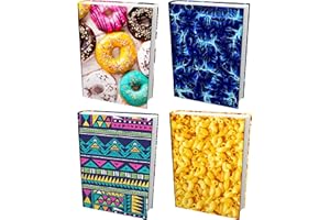 EUCATUS BEST PRODUCTS & GIFTS Easy Apply, Reusable Book Covers 4 Pk. Best Jumbo 9x11 Textbook Jacket for Back to School. Stretchable to Fit Most Medium Hardcover Books. Perfect Fun, Washable Designs for Girls, Boys, Kids and Teens