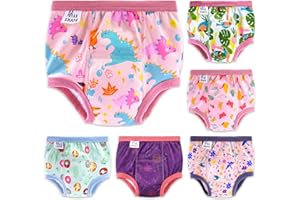Max Shape 6 Packs of Potty Training Underwear for Girls with Supper Absorbent-Layer,Reusable Baby Toilet Training Pants Pink 6 Years