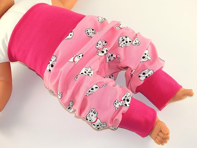 Lange Pumphose Größe 62/68 Baby Hose Mitwachshose Motiv: Dalmatiner