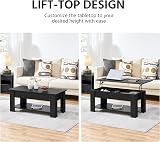 Yaheetech Lift Top Coffee Table with Storage Black view 4