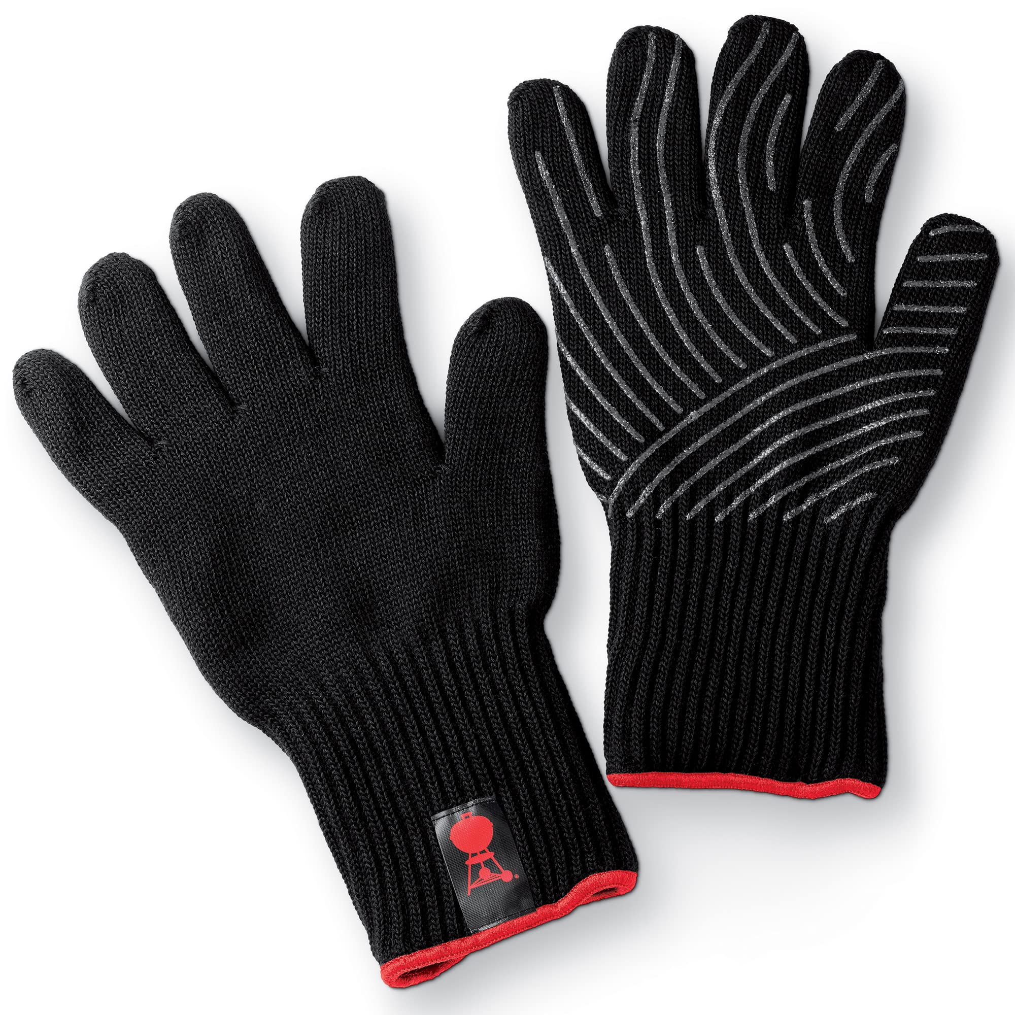 Weber Premium Grill Gloves - Size L/XL, 1 Pair, made of Kevlar blend fabric, Black with Silicone knobs, protection against very high temperatures - Black (6670)