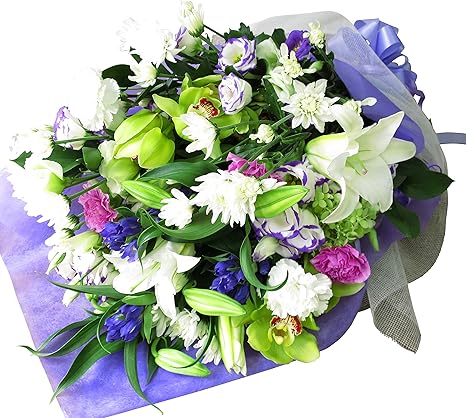 Amazon クール便 お供え 花 花束 お悔やみ 生花 供花 枕花 法事 法要 命日 四十九日 葬式 サンモクスイの手作り 最短でお届け 花束 オンライン通販