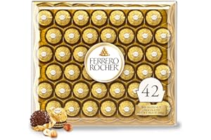 Ferrero Rocher, 42 Count, Premium Milk Chocolate Hazelnut, Chocolates for Gifting, 18.5 oz
