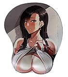 3D Tifa Oppai Mouse Pad with Wrist Rest 12x10